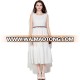 2018 New Stock Products Sleeveless Summer Pure White Long Dress